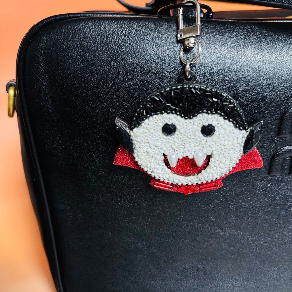 Dracula Beaded Bag Charm
